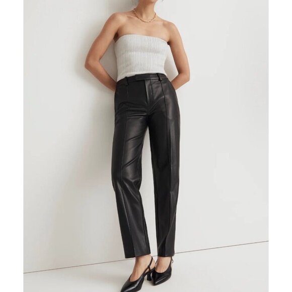 Madewell Pants - Madewell x Aimee Song Fairbanks Tapered Faux Leather Pants Black Faux Leather 12